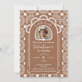 Cielito Lindo Beige 1. Geburtstag Foto Einladung