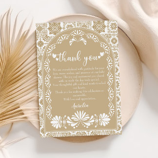 Cielito lindo Beige Mexican Baby Shower Dankeskarte