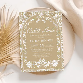 Cielito lindo beige Mexikanische Babydusche Einlad Einladung