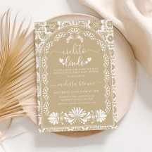 Cielito lindo beige Mexikanische Babydusche Einlad