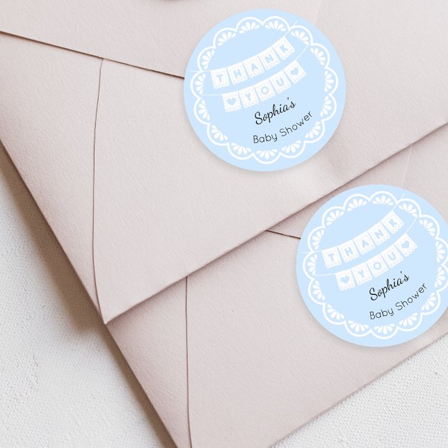 Cielito Lindo Blue Baby Dusche Danke Sticker (Von Creator hochgeladen)