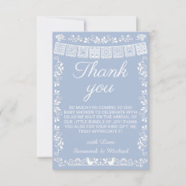 Cielito Lindo Blue Papel Picado Baby Shower Dankeskarte
