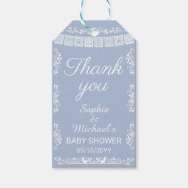 Cielito Lindo Blue Papel Picado Baby Shower Geschenkanhänger