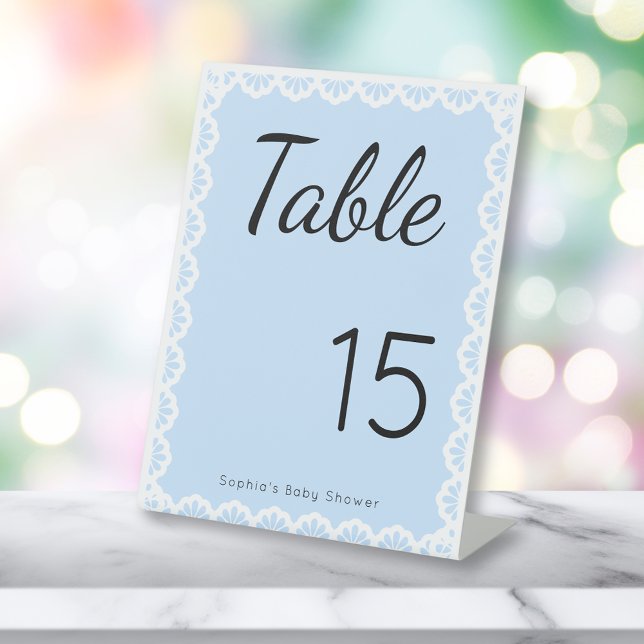Cielito Lindo Blue Tischnummer Baby Shower Sockelschild (Von Creator hochgeladen)
