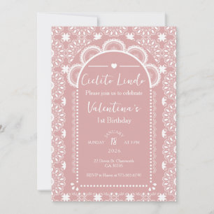Cielito Lindo Einladung 1. Geburtstag Pink