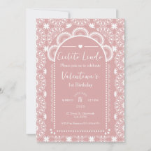 Cielito Lindo Invitation 1er Anniversaire Rose