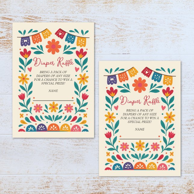 Cielito Lindo Mexican Baby Shower Diaper Raffle Begleitkarte (Von Creator hochgeladen)