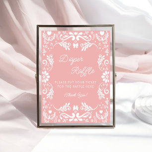 Cielito Lindo Mexican Baby Shower Diaper Raffle Poster