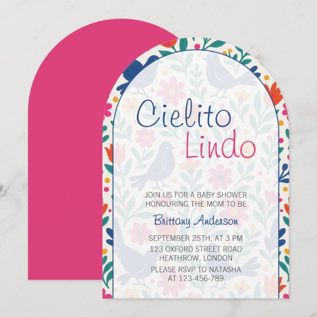 Cielito Lindo Mexican Baby Shower Einladung (Vorne/Hinten)