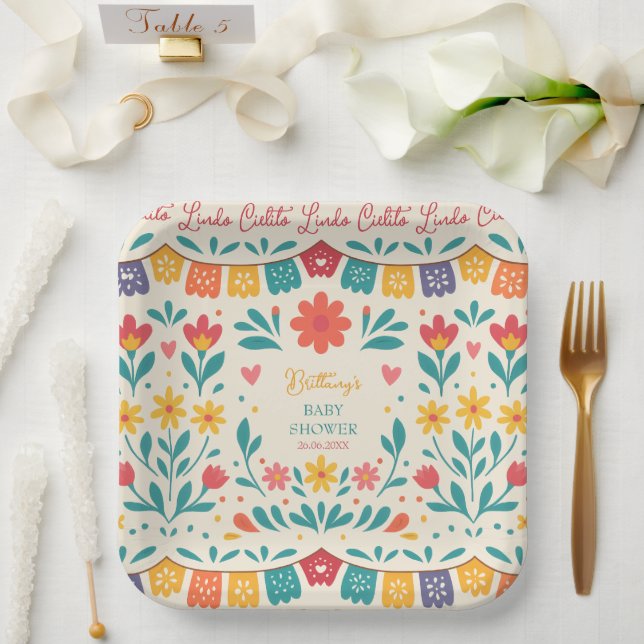 Cielito Lindo Mexican Baby Shower Fiesta Pappteller (Hochzeit)