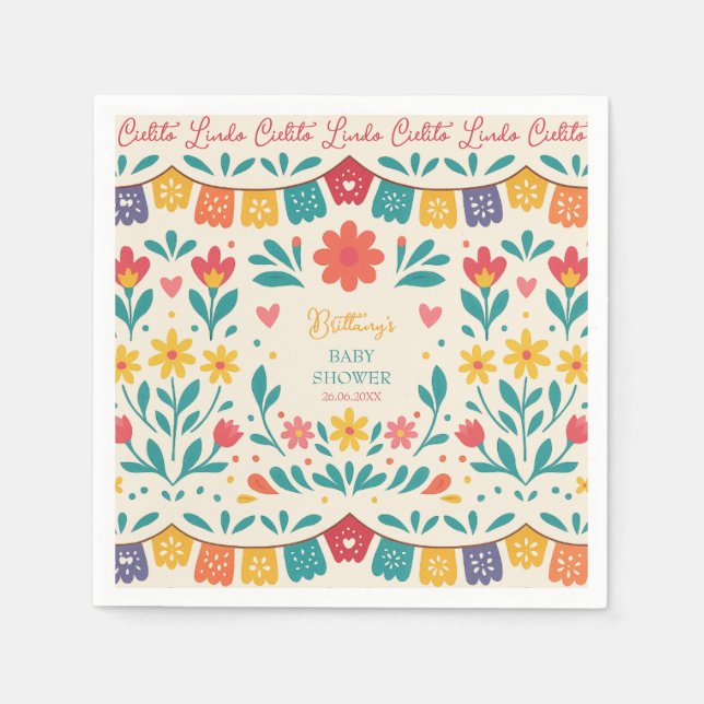 Cielito Lindo Mexican Baby Shower Fiesta Serviette (Vorderseite)