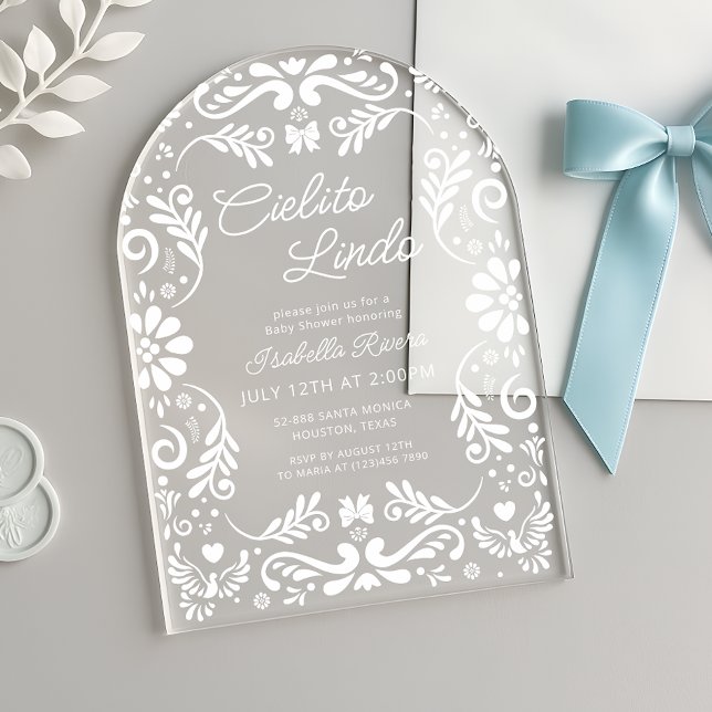 Cielito Lindo Mexican Niedlich Baby Shower Acryleinladungen (Von Creator hochgeladen)