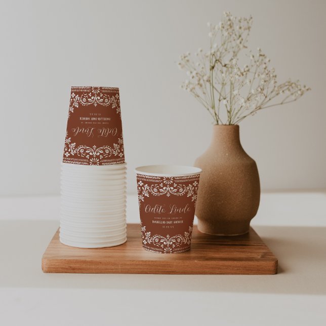 Cielito Lindo Mexican Papel Picado Talavera Pappbecher (Von Creator hochgeladen)