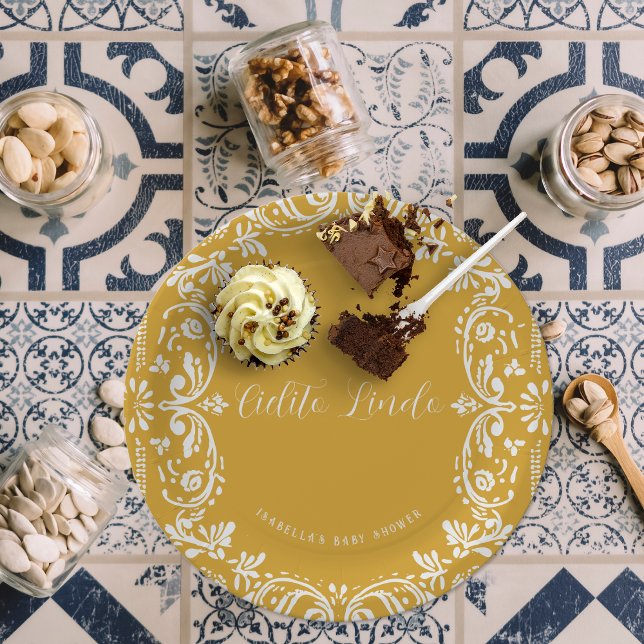 Cielito Lindo Mexican Papel Picado Talavera Pappteller (Von Creator hochgeladen)