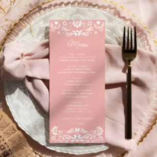 Cielito Lindo Mexican Pink Baby Showmenu Menükarte