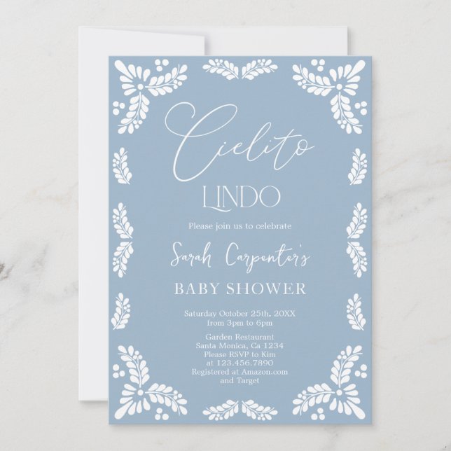 Cielito Lindo Papel Picado Baby Shower Boy Einladung (Vorderseite)