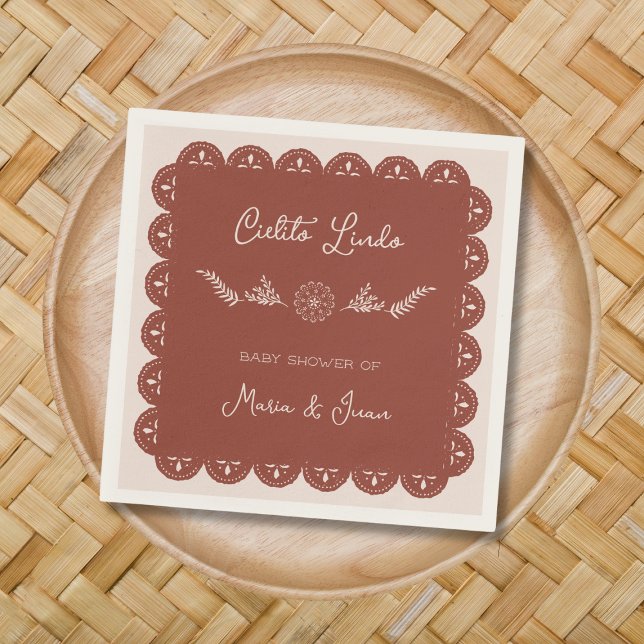 Cielito Lindo Papel Picado Mexican Baby Shower Serviette (Cielito Lindo Papel Picado Baby Shower Welcome Napkins)