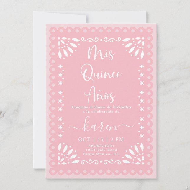 Cielito Lindo Papel Picado Quinceanera Einladung (Vorderseite)