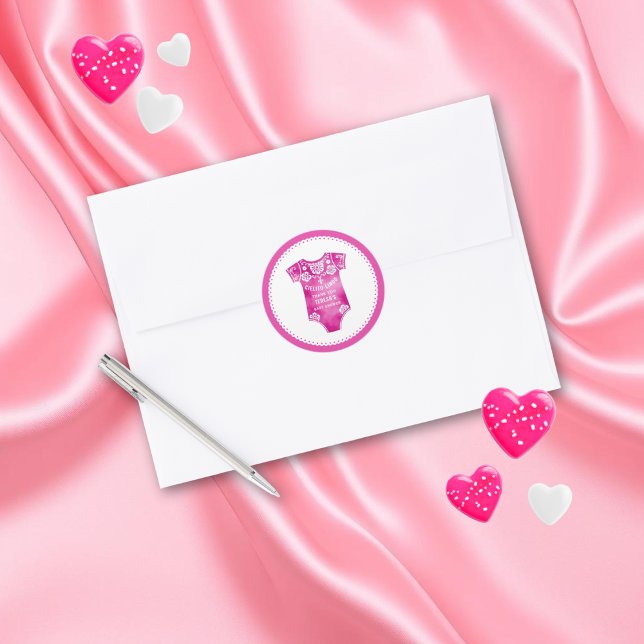 Cielito Lindo pink Danke, dass Ihr Baby duscht Runder Aufkleber (Von Creator hochgeladen)