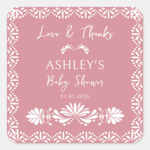 Cielito lindo Pink mexikanische Babydusche Sticker