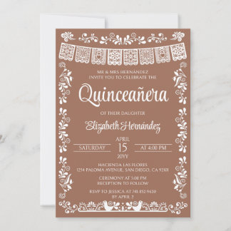 Cielito Lindo Quinceañera Terrakotta Einladung