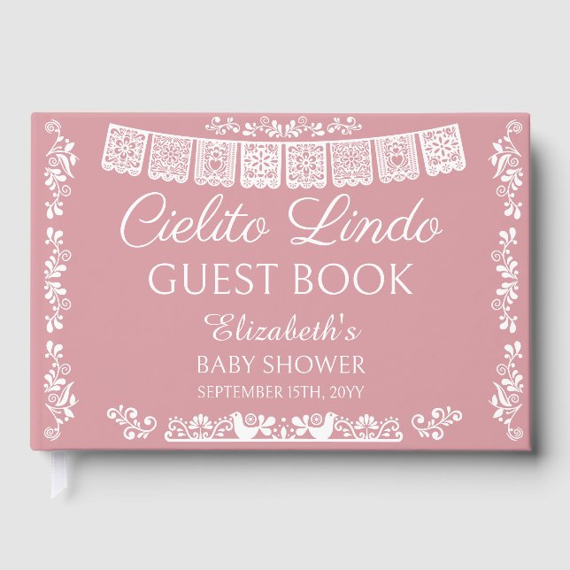 Cielito Lindo Rosa Baby Shower Gästebuch (Vorderseite)
