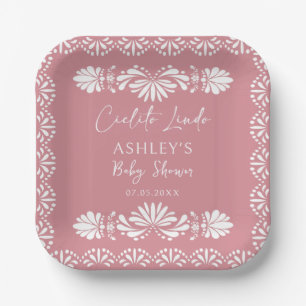 Cielito lindo Rosa Mexikanische Babyparty Pappteller