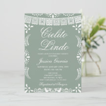 Cielito Lindo Sage green Baby Shower Einladung