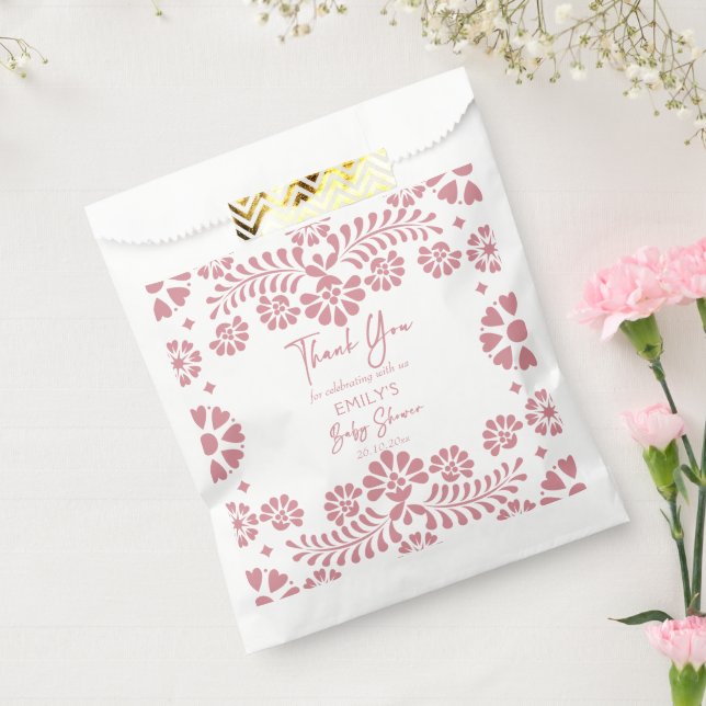 Cielito lindo staubige rosa mexikanische Babydusch Geschenktütchen (Versiegelt)