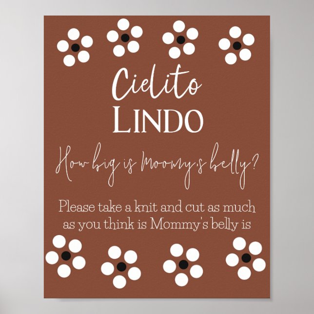 Cielito Lindo Talavera Mexican Baby Shower Game Poster (Vorne)