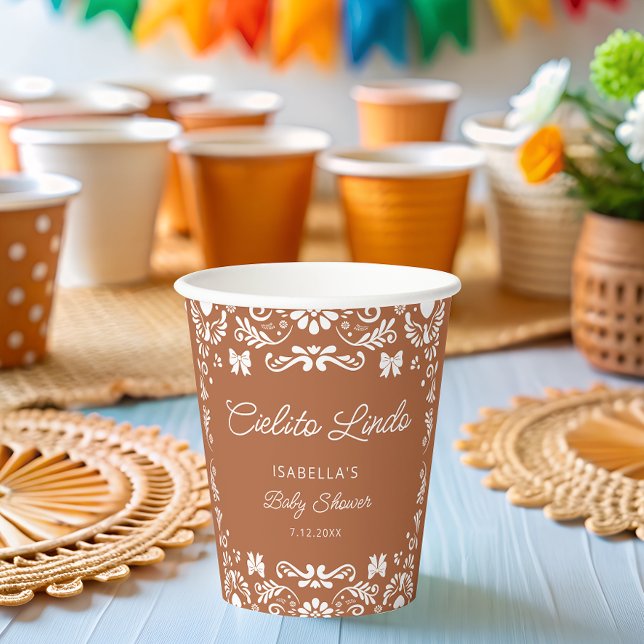 Cielito Lindo Talavera Mexican Baby Shower Pappbecher (Von Creator hochgeladen)