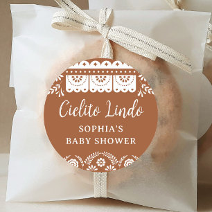 Cielito Lindo Talavera Mexican Baby Shower Runder Aufkleber