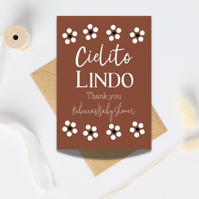 Cielito Lindo Talavera Mexican Fiesta Baby Shower Dankeskarte (Von Creator hochgeladen)