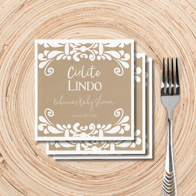 Cielito Lindo Talavera Mexican Fiesta Baby Shower Serviette (Von Creator hochgeladen)