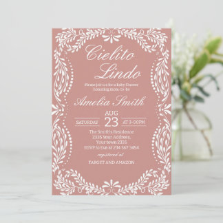 Cielito Lindo Talavera Mexican Pink Baby Shower Einladung