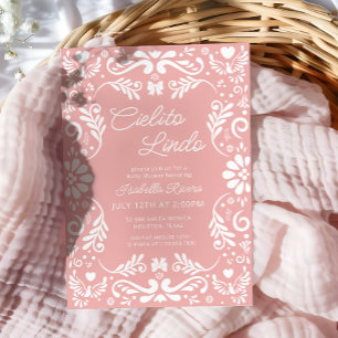 Cielito Lindo Talavera Mexican Pink Baby Shower Einladung
