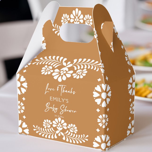 Cielito lindo Terracotta Babydusche bevorzugt Geschenkschachtel (Cielito lindo terracotta baby shower favors personalized favor boxes papel picado favor box)