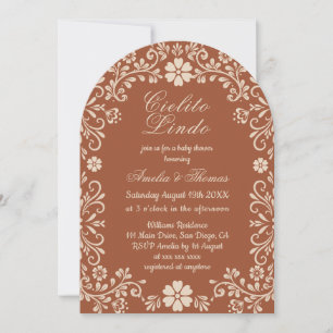 Cielito Lindo Terrakotta Beige Babyparty Einladung