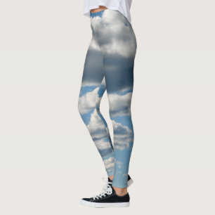 Ciels nuageux Leggings bleus et blancs
