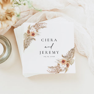 CIERA Bohemisch Terracotta Pampas Wedding Serviette