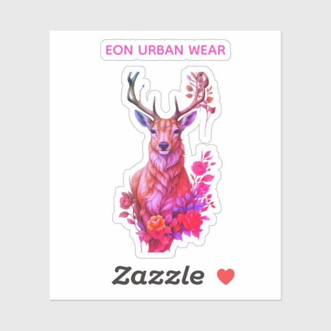 CIERVO ENTRE FLORES AUFKLEBER (Blatt)