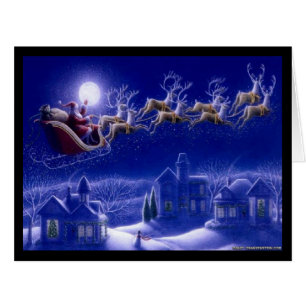 Cieux nocturnes de Père Noël et de renne