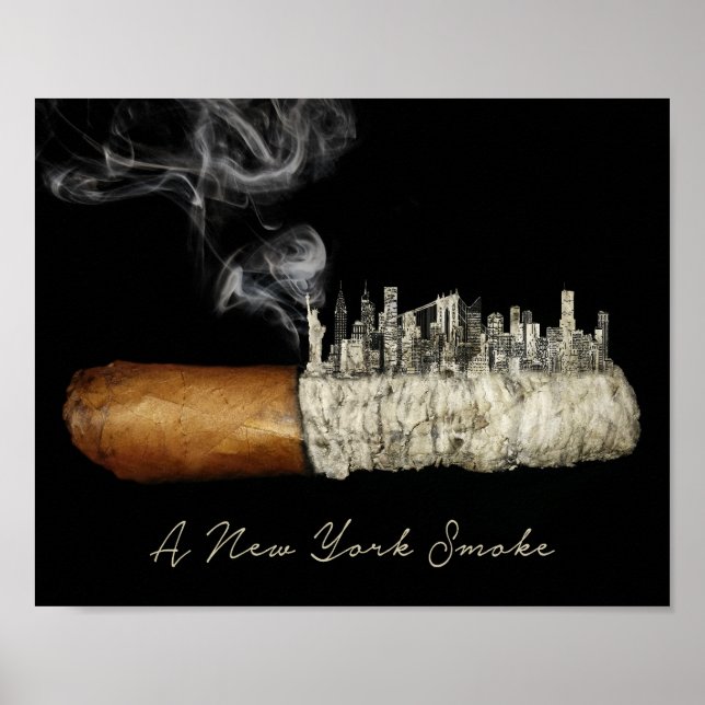 Cigar Art, New York City Poster, Cigar Print, Nyc Poster (Vorne)