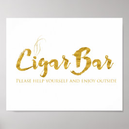 Cigar Bar Sign - Imitate Goldene Fohlen Shimmer Poster