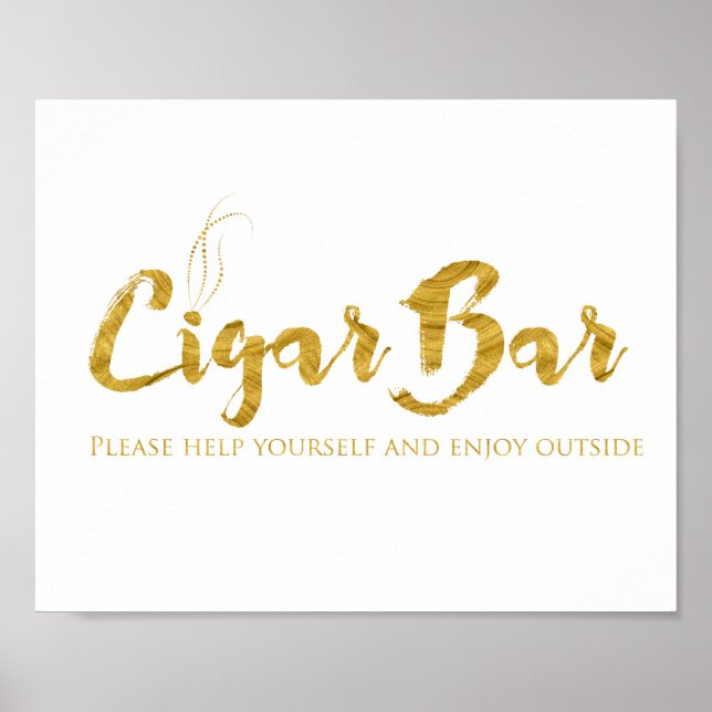Cigar Bar Sign - Imitate Goldene Fohlen Shimmer Poster (Vorne)