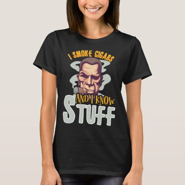 Cigar Cigars Smoke Smoking Bourbon Whiskey T-Shirt (Vorderseite)