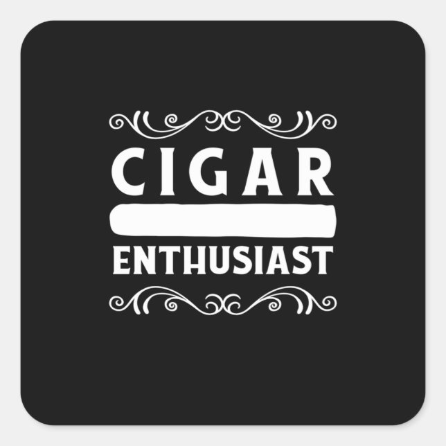 Cigar-Enthusiast Quadratischer Aufkleber (Vorderseite)