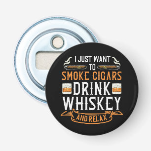 Cigar et citation de whisky ouvre-bouteille
