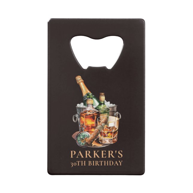 Cigar et Whisky Hommes fête d'anniversaire Favor (Devant)