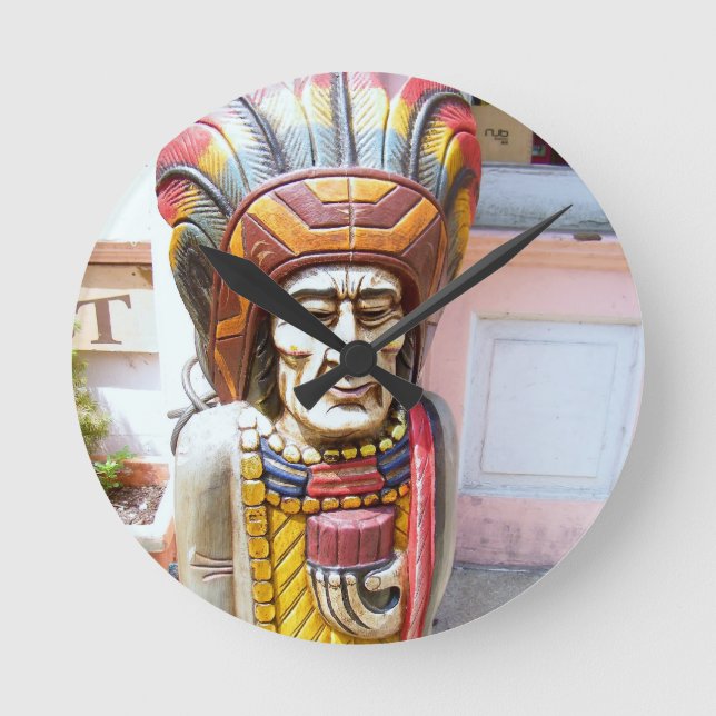 CIGAR INDIAN OF ALEXANDRIA WALL CLOCK RUNDE WANDUHR (Vorderseite)